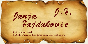 Janja Hajduković vizit kartica